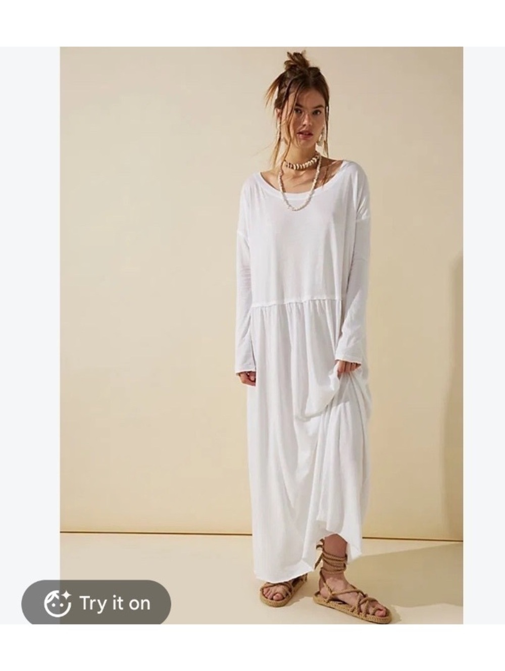 Free people Beach Cameron anytime oversized relaxed long sleeve midi dress xl